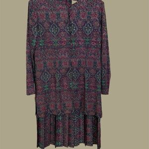 Elegant Paisley Long Sleeve Dress